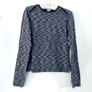 North Face black & white flecked’ long sleeve top. Size M